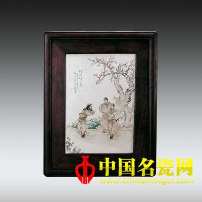 王琦 粉彩桃園結(jié)義圖瓷板