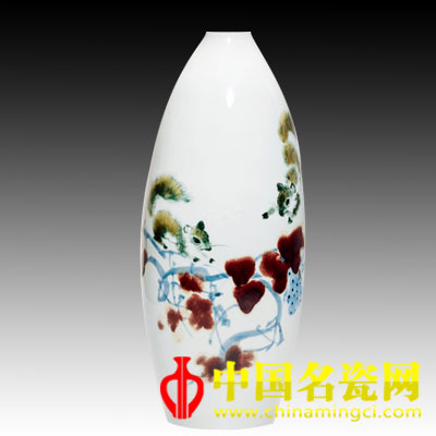 李菊生 高溫顏色釉松鼠橄欖瓶