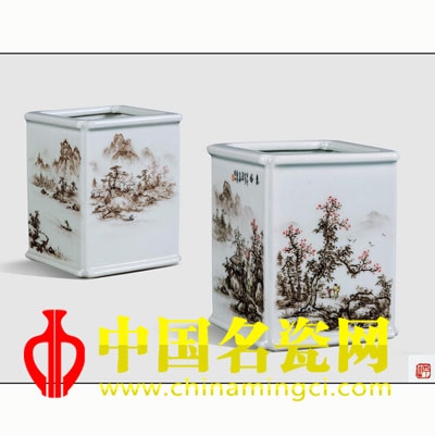 江葆華 惠風·粉彩鑲器