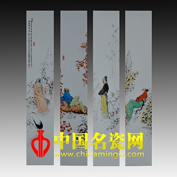 《梅蘭竹菊》四條屏