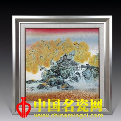 馮紹華 高溫顏色釉瓷板《醉秋》